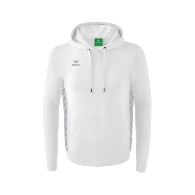 Erima Kapuzenpullover Essential Team Kapuzensweat (weiche Baumwolle, Rippbündchen) weiss/grau Herren